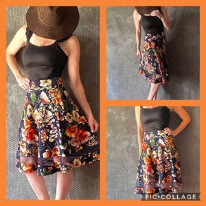 Darling knee length Faith and Joy floral skirt, sm